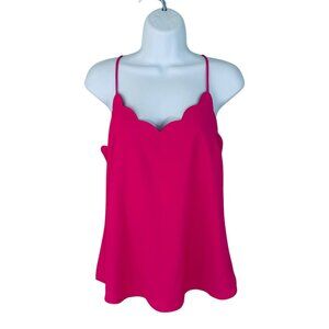 J. Crew Factory Women's Size 6 Scallop Edge Lined Pink Camisole Top NEW